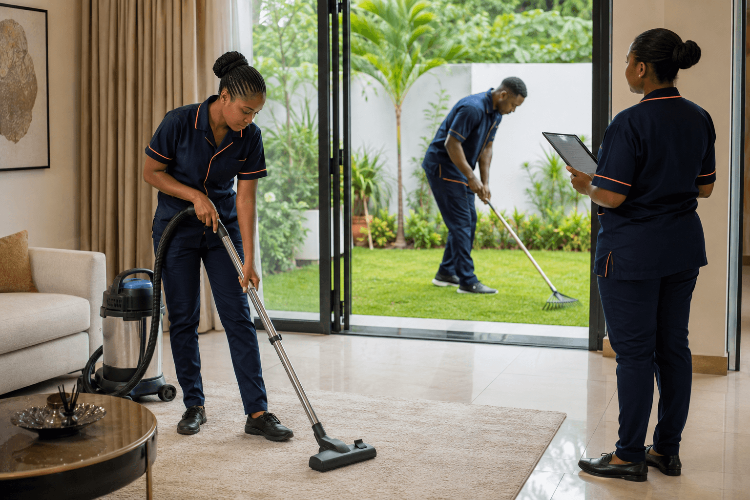 WHILZ property-care team maintaining a modern Abuja home